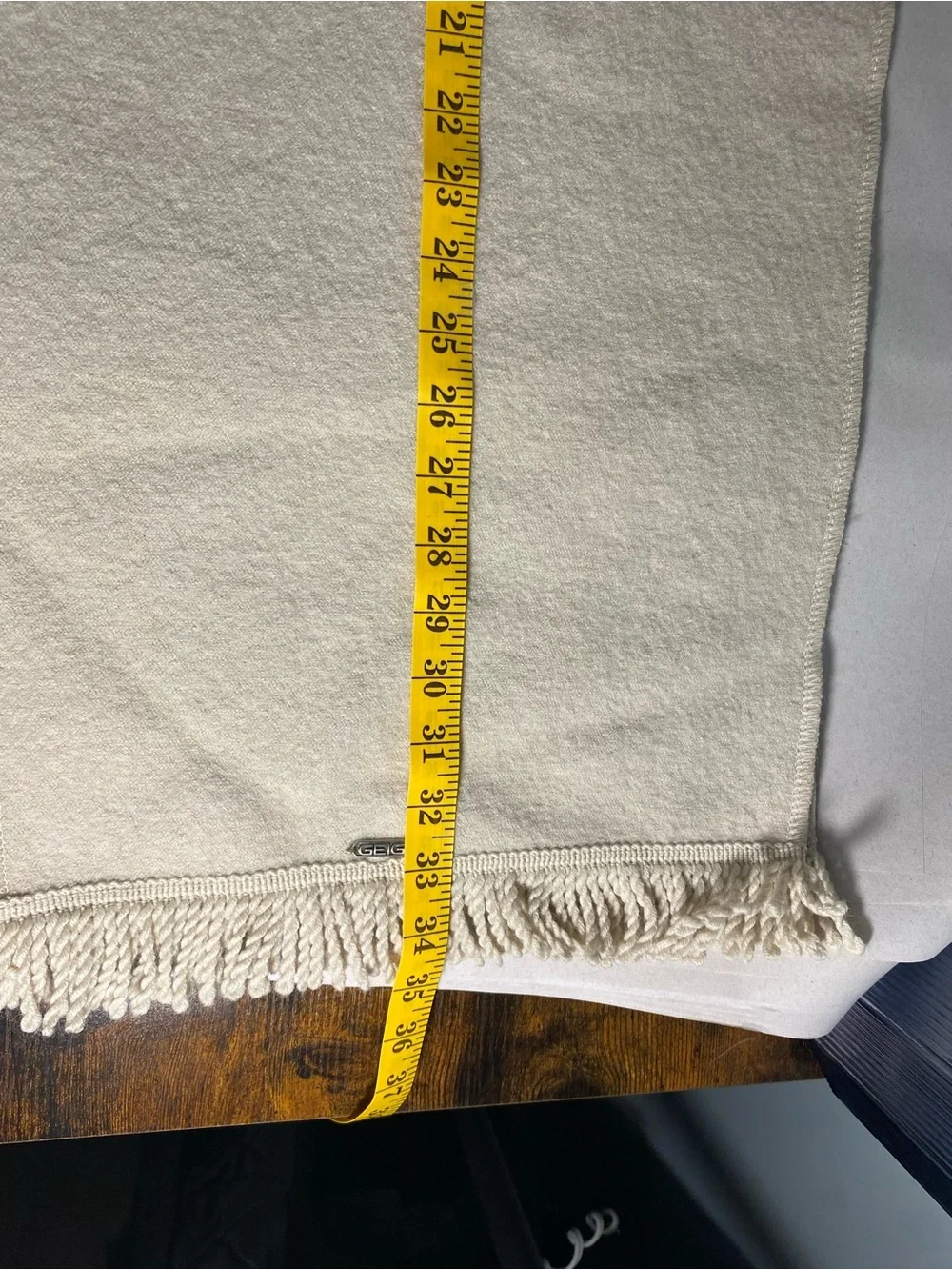 Geiger Beige Fringe Women’s Scarf Classic Neutral Style